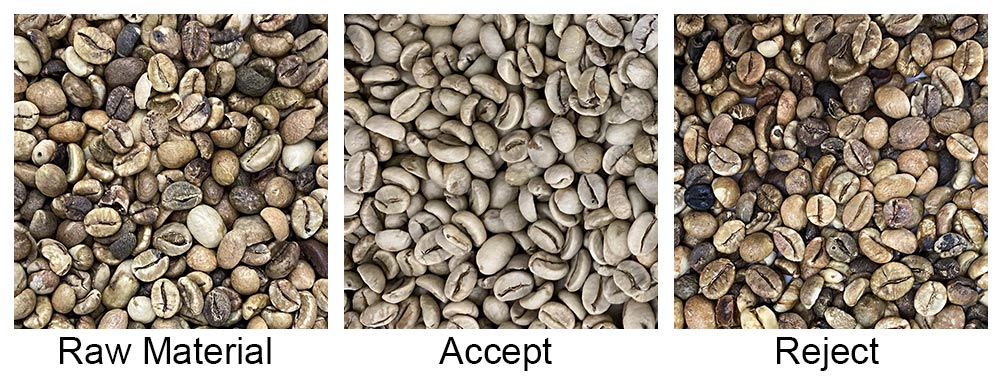 und Kaffeebohnen-Sortiermaschine